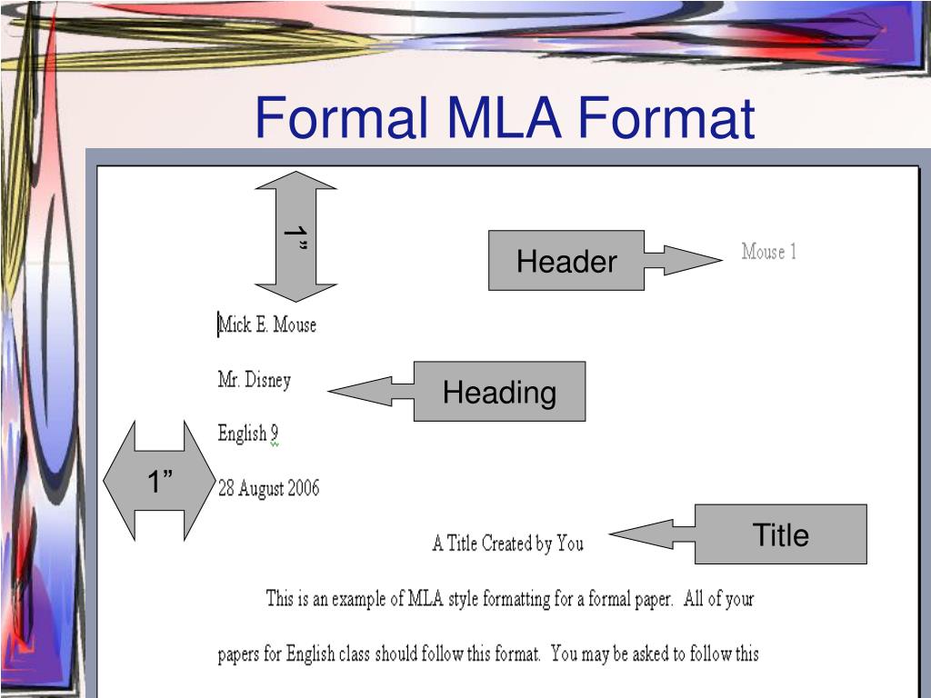 presentation in mla format