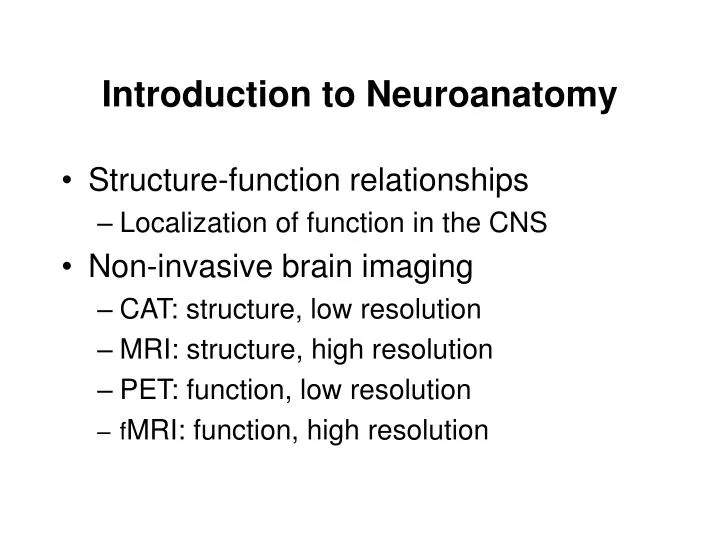 introduction to neuroanatomy n.