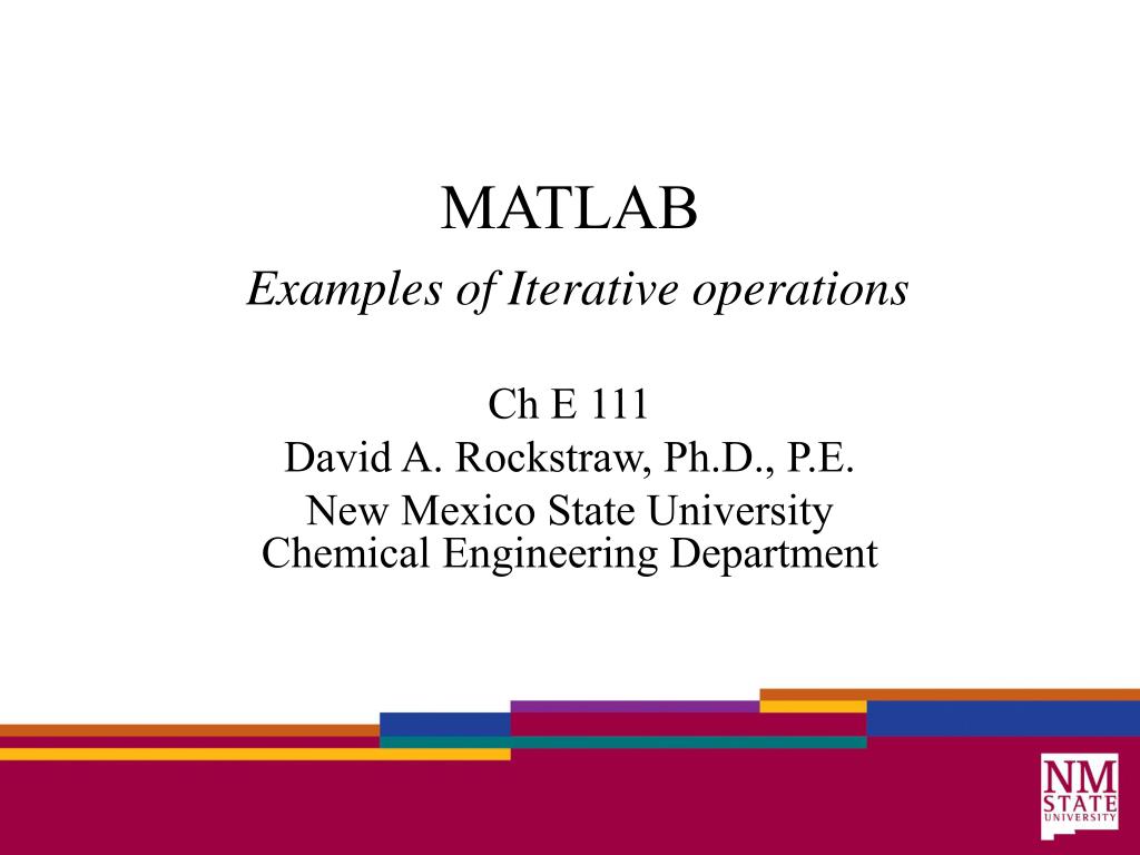 PPT MATLAB Examples of Iterative operations PowerPoint Presentation