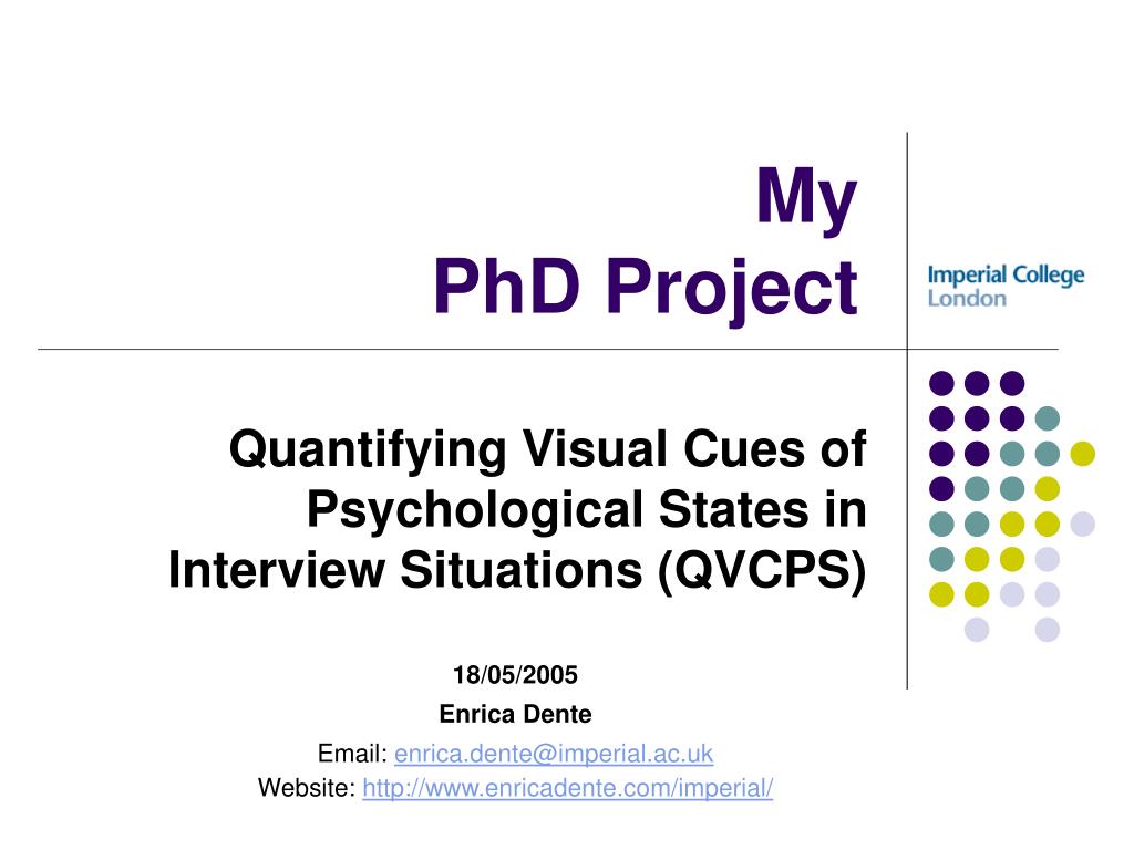 project for a phd