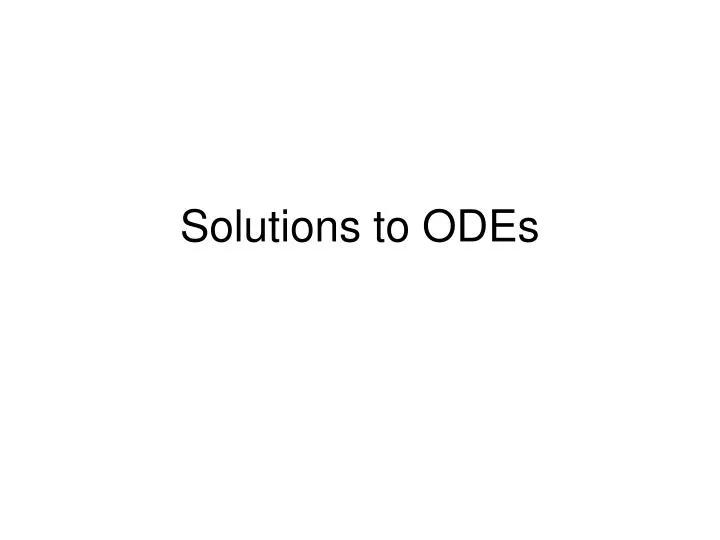solutions to odes n.