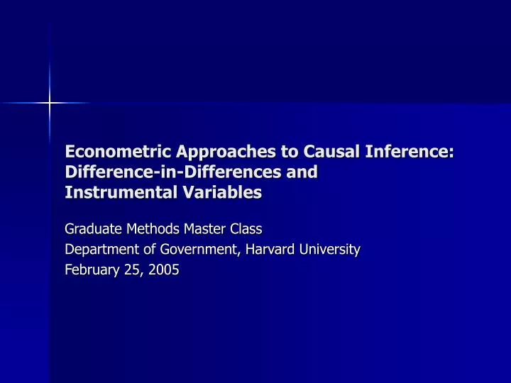 econometric approaches to causal inference difference in differences and instrumental variables n.
