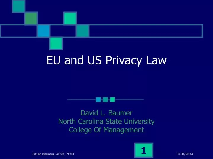 eu and us privacy law n.
