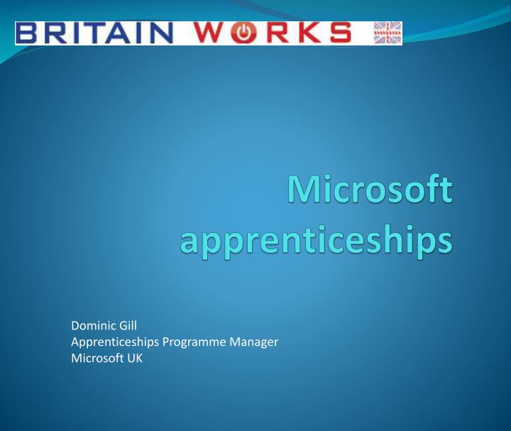 PPT Microsoft apprenticeships PowerPoint Presentation, free download