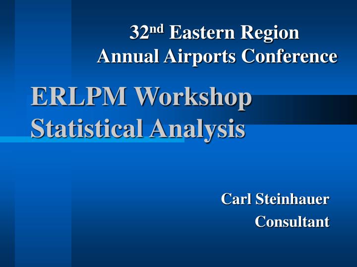 erlpm workshop statistical analysis n.