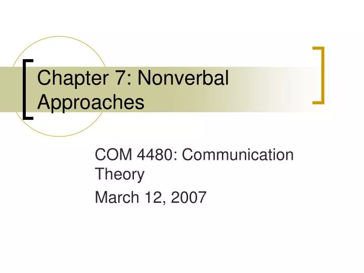 chapter 7 nonverbal approaches n.
