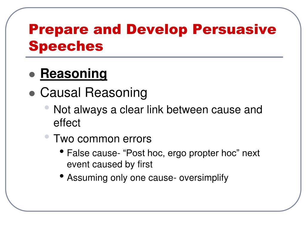 cause and effect persuasive speech