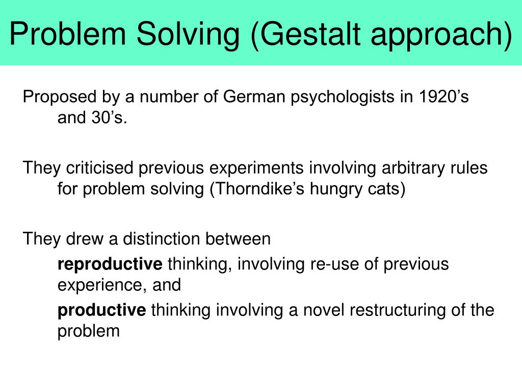 problem solving gestalt theory
