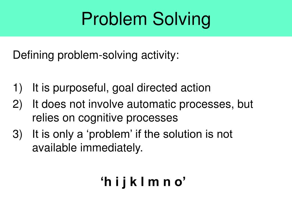 problem solving in cognitive psychology