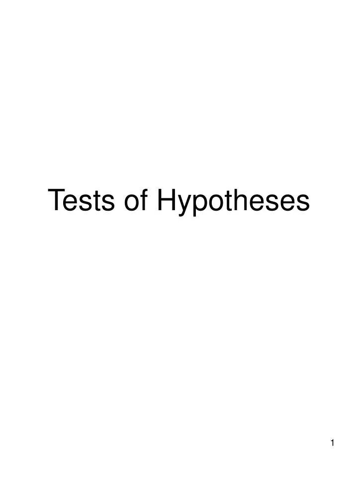 tests of hypotheses n.