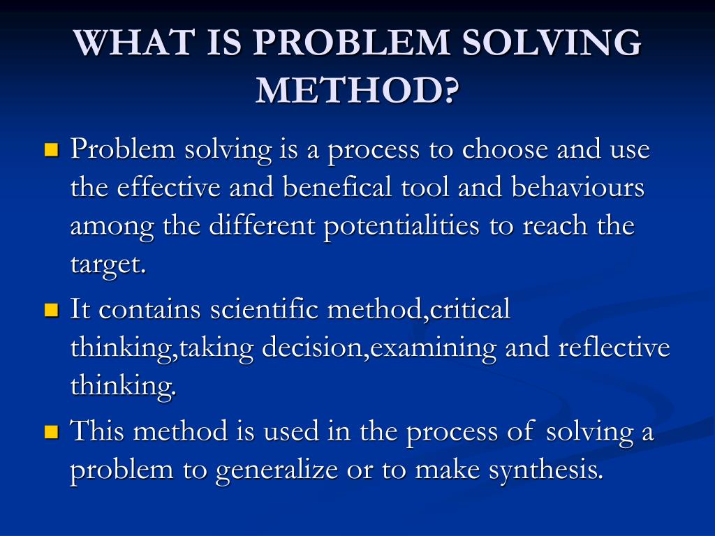 problem solving as a method of teaching ppt