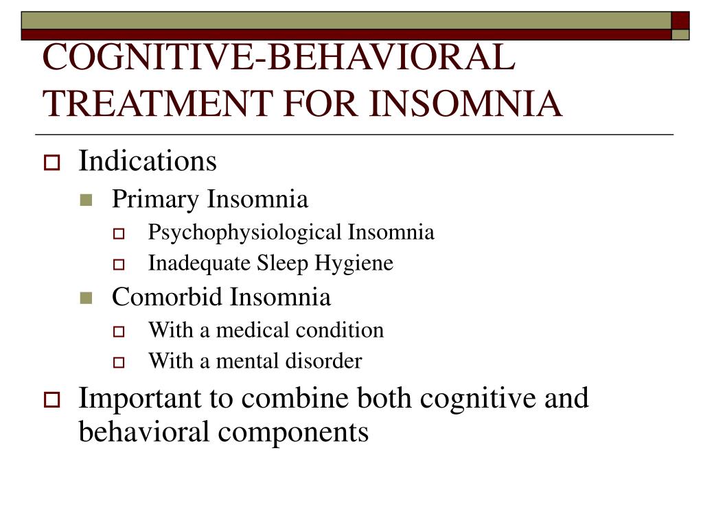 cognitive behavioral therapy for insomnia cognitive behavioral therapy for insomnia