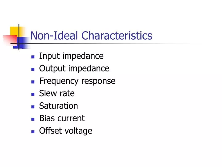 non ideal characteristics n.