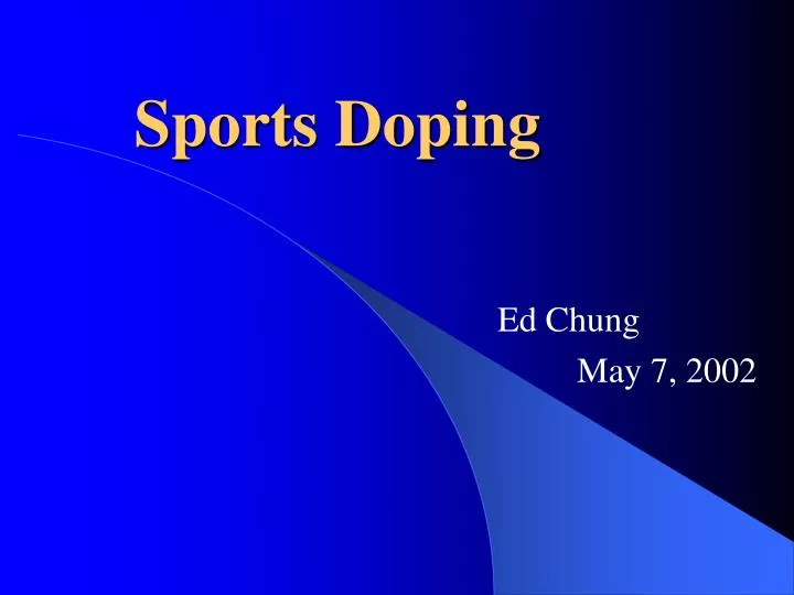 sports doping n.