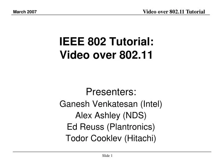 ieee 802 tutorial video over 802 11 n.