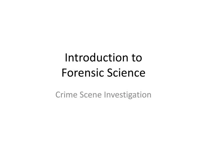 introduction to forensic science n.