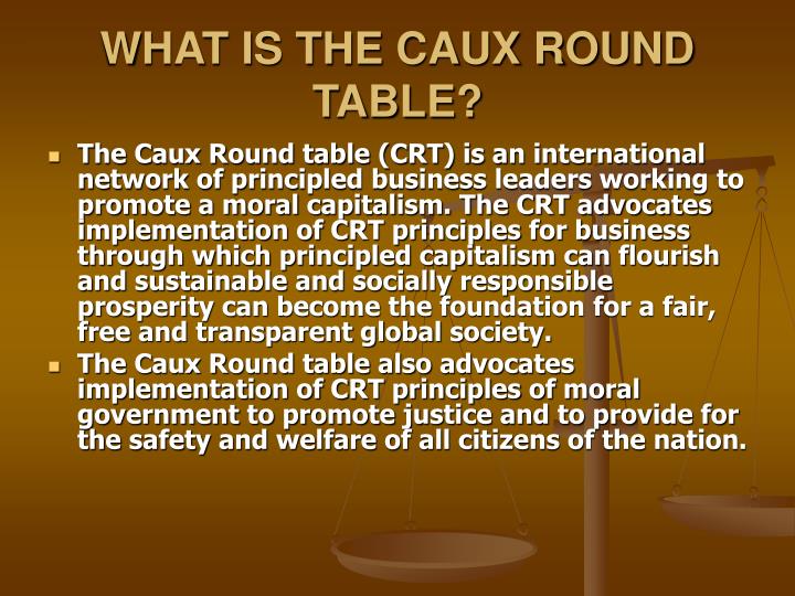 Ppt The Caux Round Table Principles, Caux Round Table