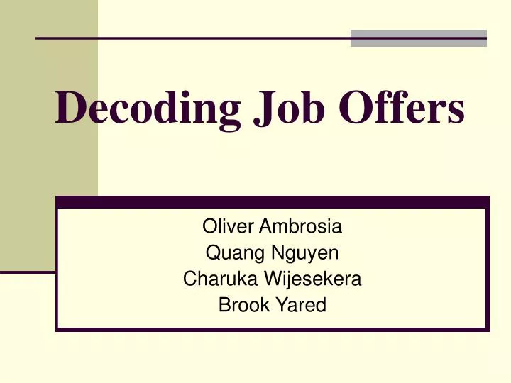 decoding job offers n.
