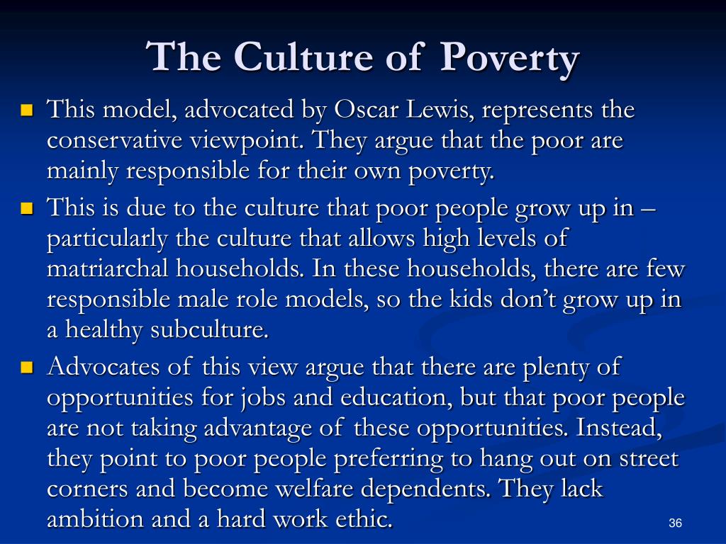 the culture of poverty thesis