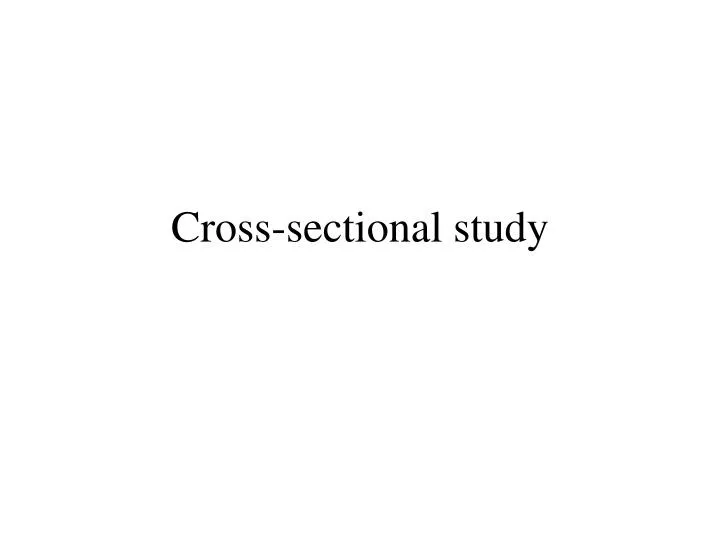 cross sectional study n.