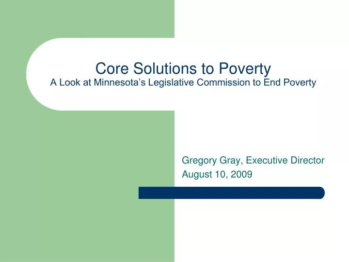 core solutions to poverty a look at minnesota s legislative commission to end poverty n.