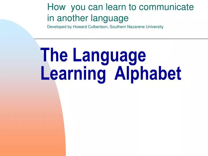 the language learning alphabet n.