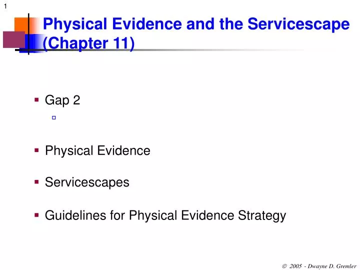 physical evidence and the servicescape chapter 11 n.