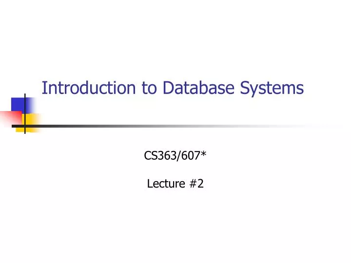 introduction to database systems n.