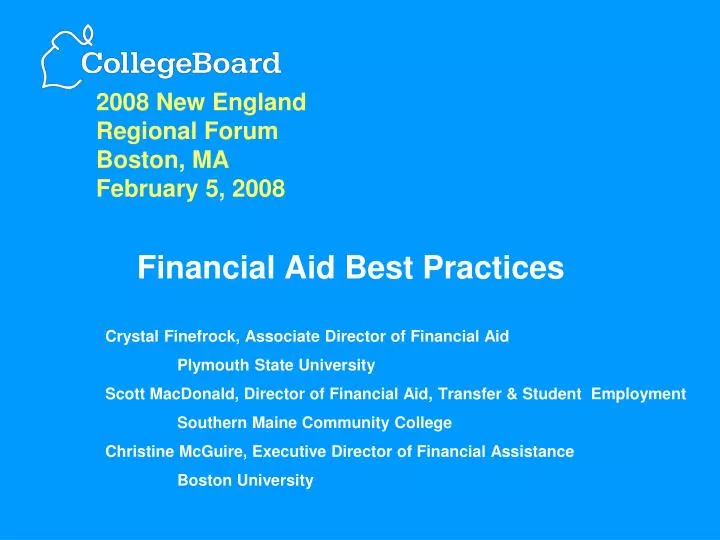 financial aid best practices n.