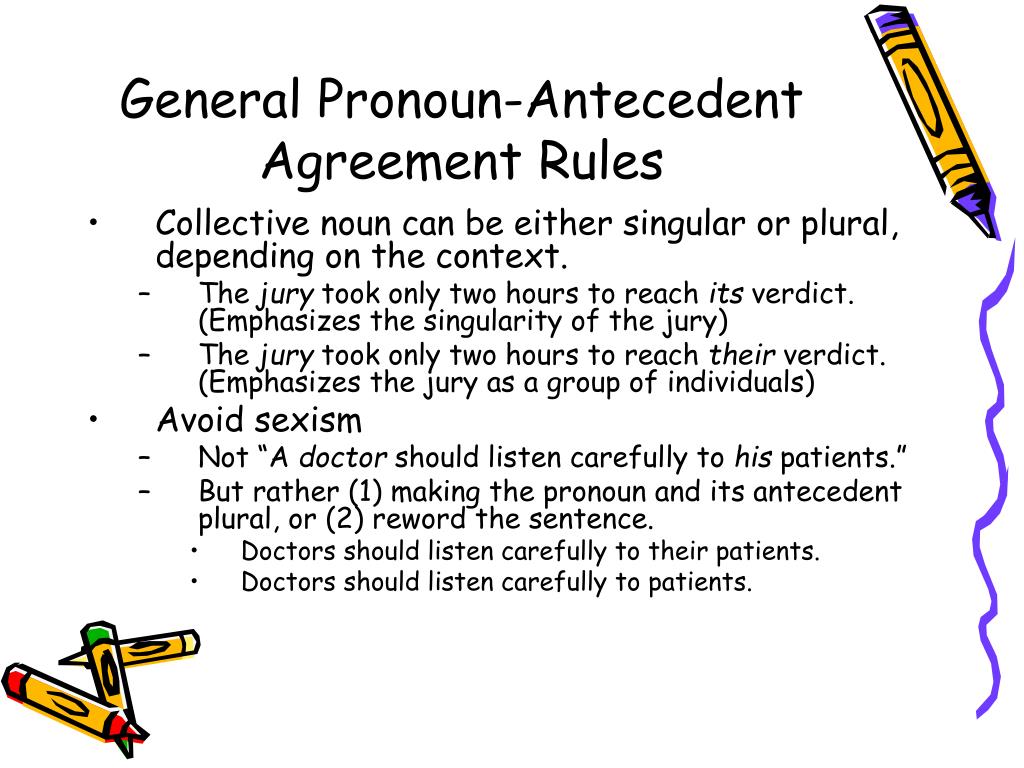 Pronoun And Antecedent Agreement Worksheet