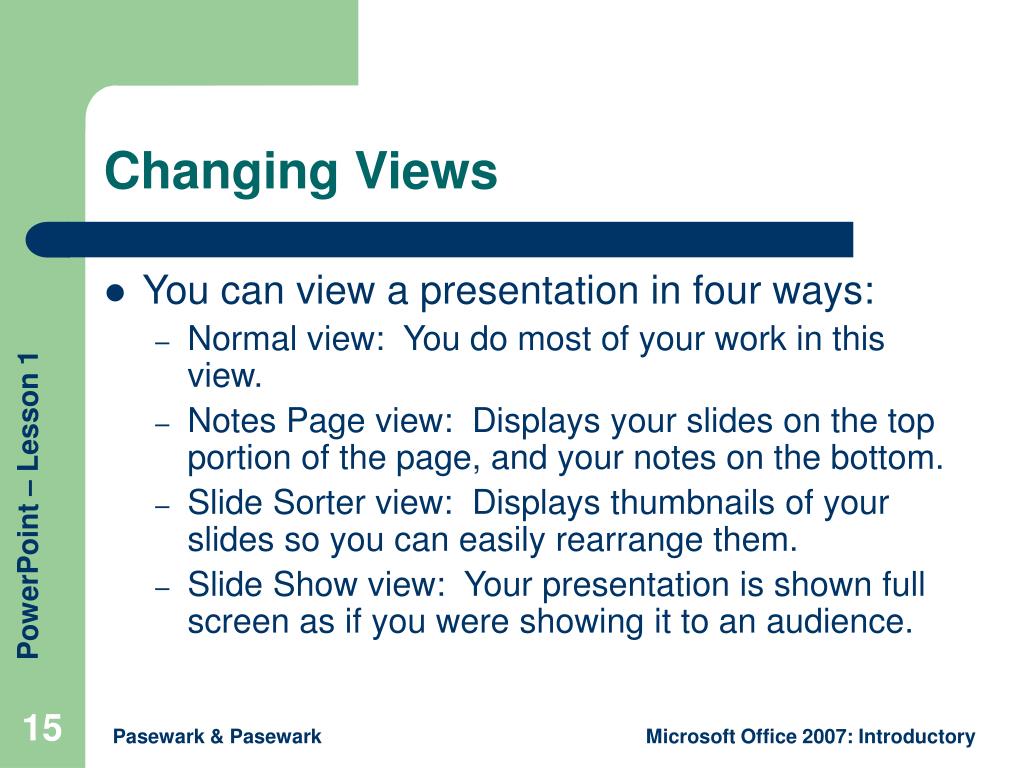 presentation change view