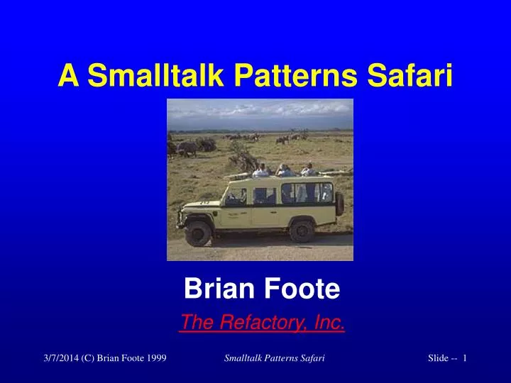 a smalltalk patterns safari n.