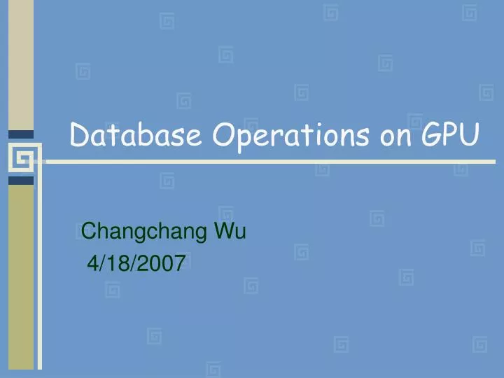 database operations on gpu n.