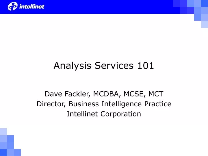 analysis services 101 n.
