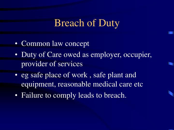 define breach of duty healthcare