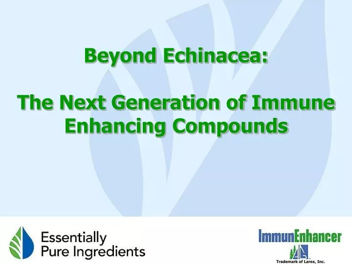 beyond echinacea the next generation of immune enhancing compounds n.