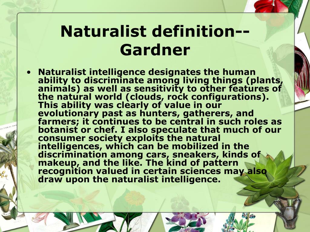 naturalist intelligence ( nature smart )