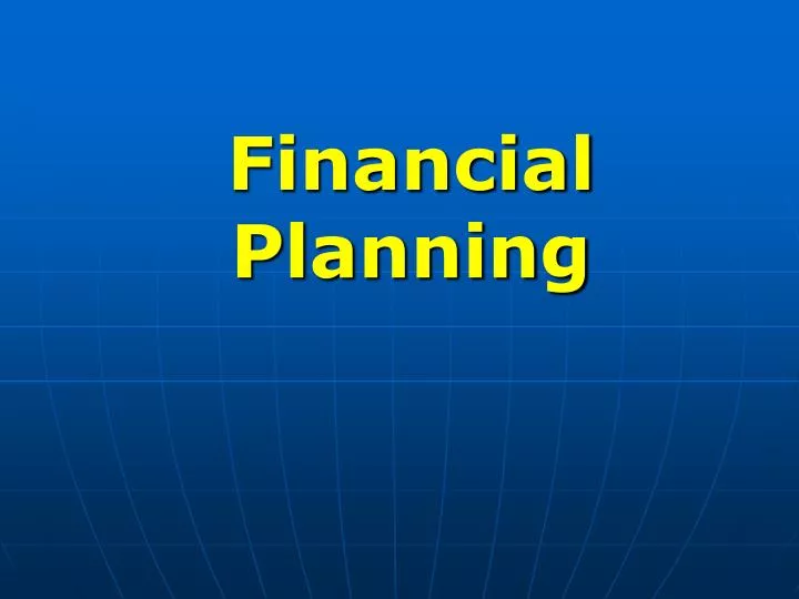 financial planning n.