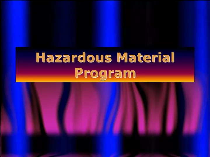 hazardous material program n.
