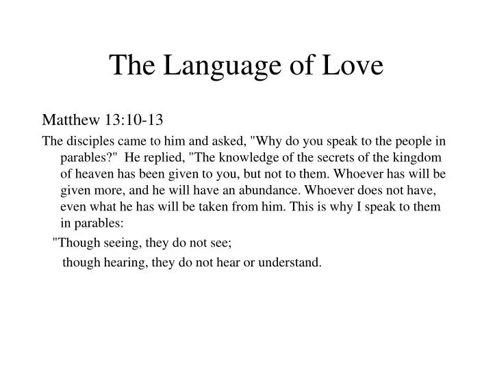 the language of love n.
