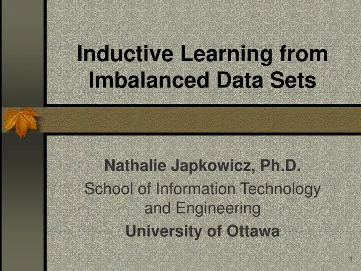 inductive learning from imbalanced data sets n.