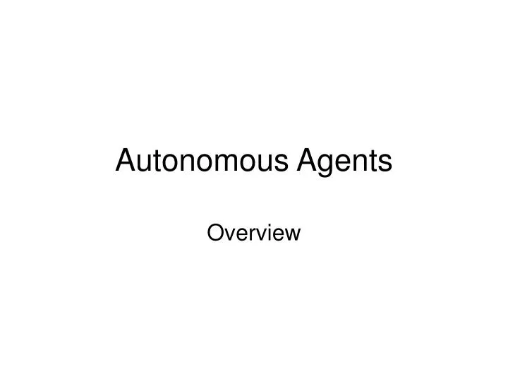 autonomous agents n.