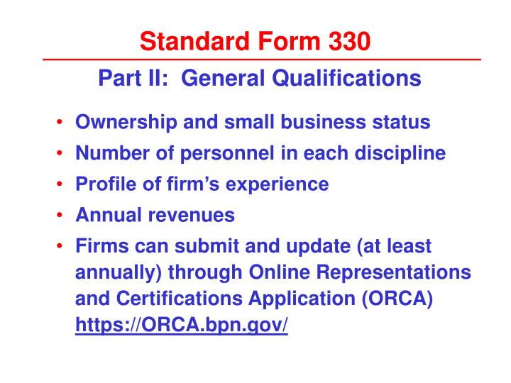ppt us army corps of engineers ae selection process powerpoint standard form 330