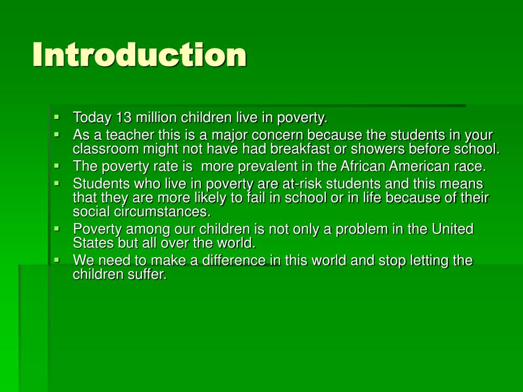 poverty introduction for assignment