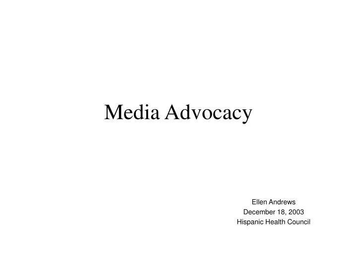 media advocacy n.