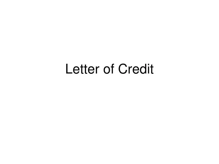 letter of credit n.