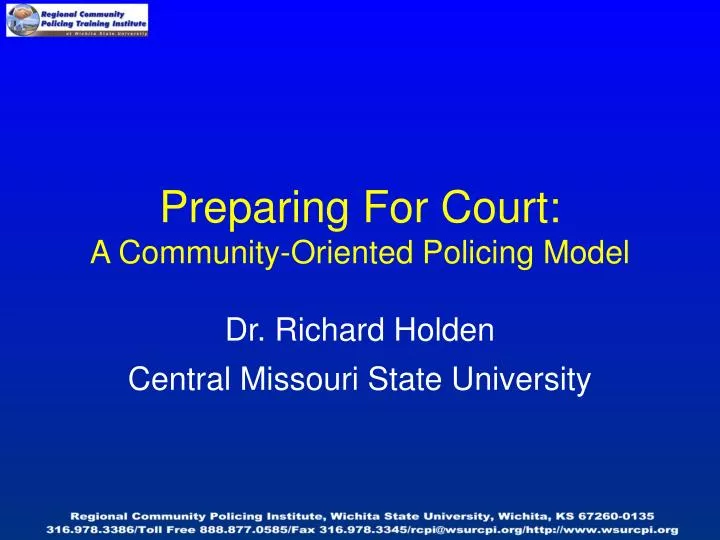 preparing for court a community oriented policing model n.