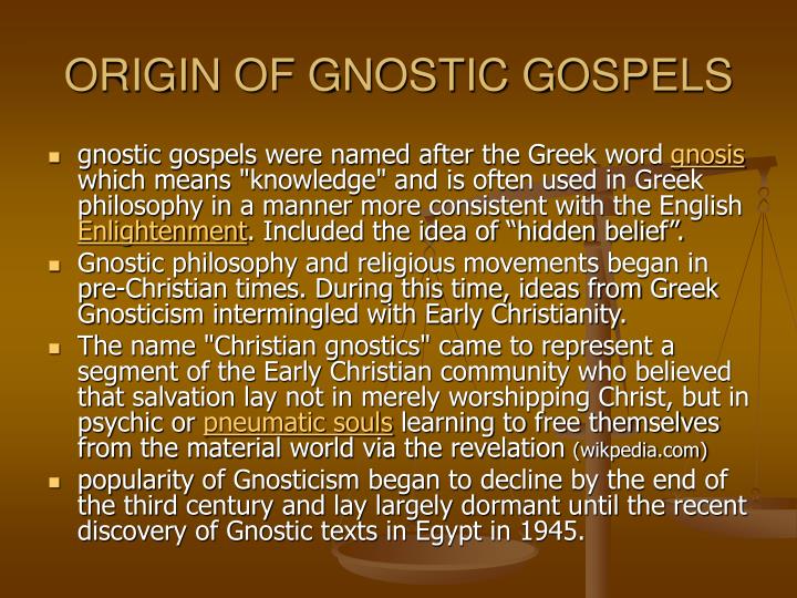 PPT - THE GNOSTIC GOSPELS PowerPoint Presentation - ID:169245