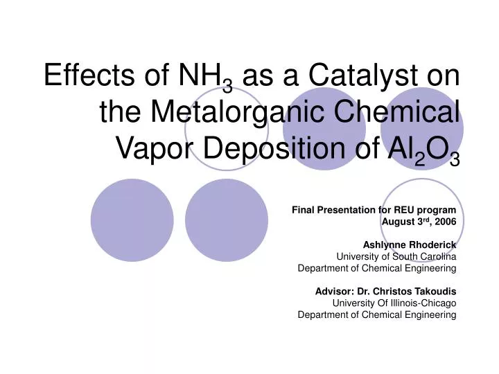 effects of nh 3 as a catalyst on the metalorganic chemical vapor deposition of al 2 o 3 n.