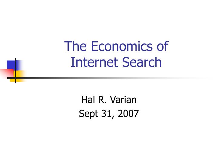 the economics of internet search n.
